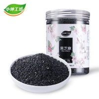 小鐘工坊 炒熟黑芝麻220g 農(nóng)家自種熟即食五谷雜糧黑芝麻糊原料