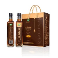 江西特產(chǎn) 黑芝麻油 石磨黑芝麻油500ml*2年貨禮盒裝 一件代發(fā)